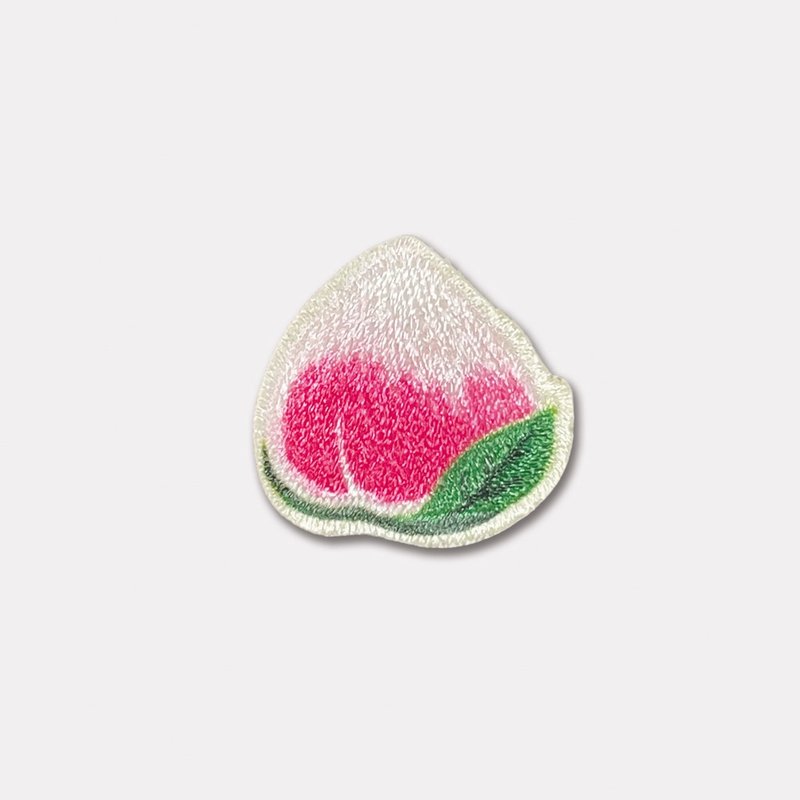 壽桃雙用刺繡布貼/台灣伴手禮/台灣特色禮 - 徽章/別針 - 繡線 多色