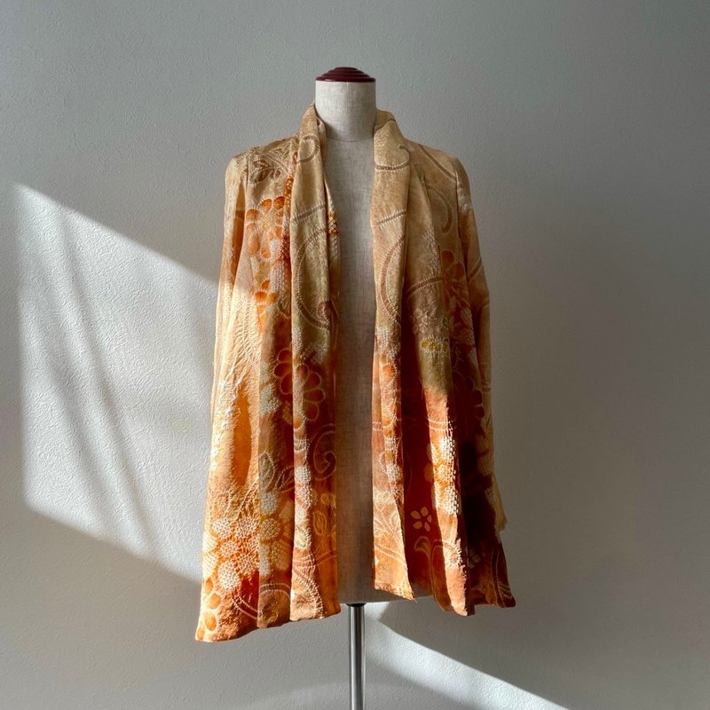 kimono flared robe jacket - Women's Casual & Functional Jackets - Silk Orange