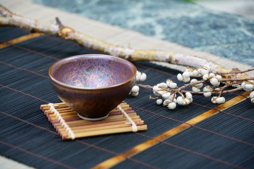 鹿港窯 禮品館 曜變七彩黃金天目-中杯 │收藏 典藏 珍藏│母親節禮盒