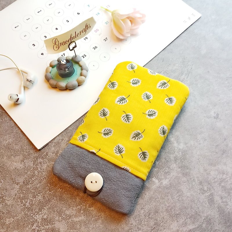 iPhone sleeve, Samsung Galaxy Note 8 case, cell phone pouch, iPod sleeve (P-269) - Phone Cases - Cotton & Hemp Yellow