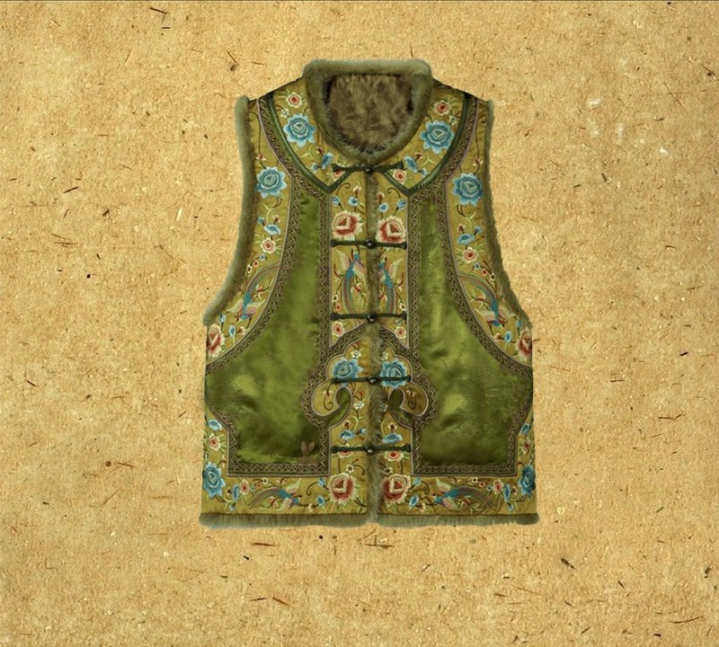 Yichu New Chinese Retro Xiangyunsha Top Cotton Vest - Women's Vests - Silk Green