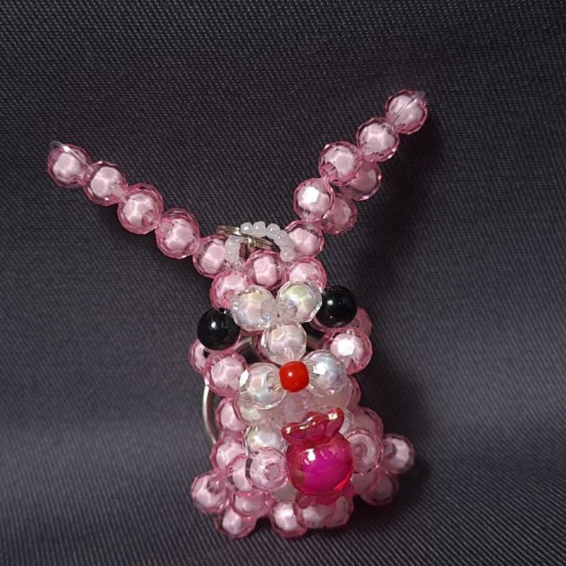 【Metta Mind】Style Beaded Pendant Ornament-Cute Candy Rabbit - อื่นๆ - วัสดุอื่นๆ สึชมพู