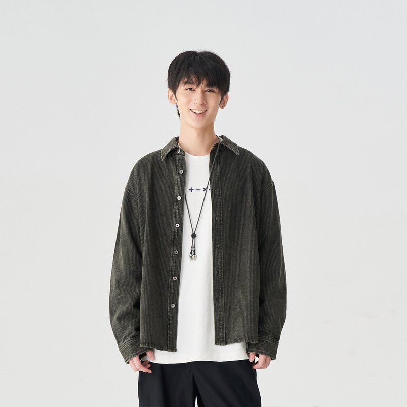 TopBasics 洗水做舊牛仔襯衫 - 男襯衫/休閒襯衫 - 棉．麻 綠色