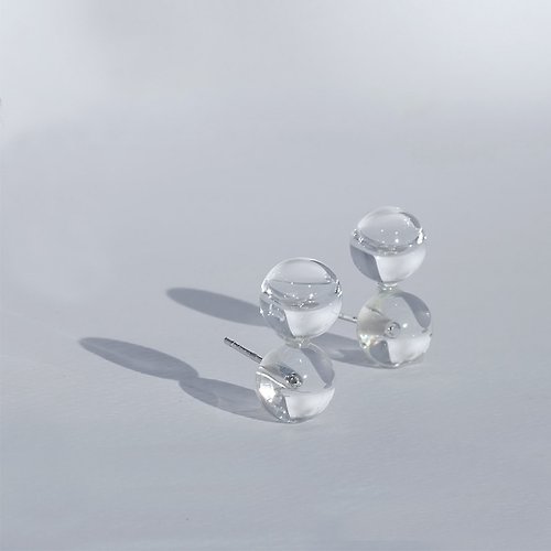 水首饰 Lajewel Mini Icicle stud earring glass design minimal jewelry