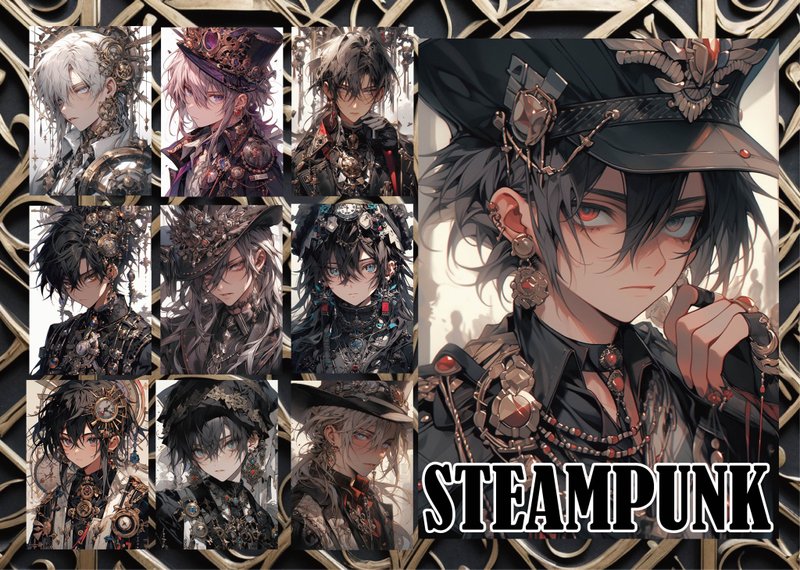 STEAMPUNK デザインペーパーA6　両面 - 筆記本/手帳 - 紙 