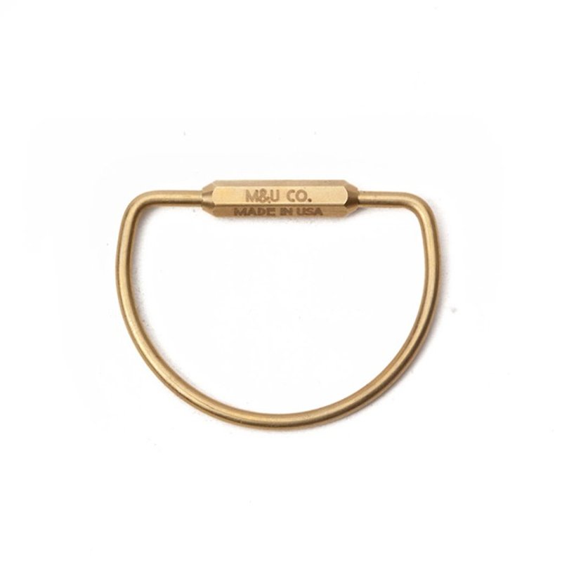 美國 M&U 手工半圓形黃銅鑰匙圈 - 鑰匙圈/鎖匙扣 - 其他金屬 黃色