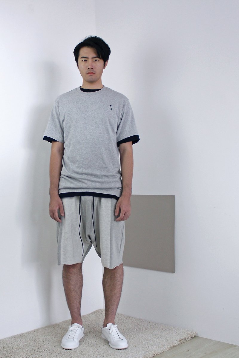 Double Identity Tee - Melange grey - Men's T-Shirts & Tops - Cotton & Hemp Gray