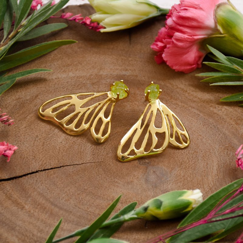 Butterfly Earrings - 耳環/耳夾 - 銅/黃銅 金色