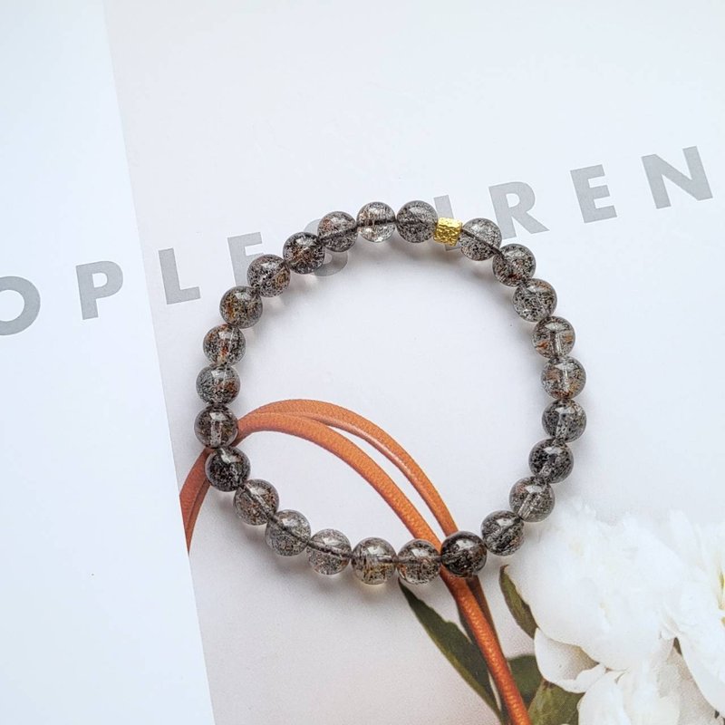 Peach Blossom Positive Energy/Black Strawberry Super Seven Bracelet (Environmentally Friendly Packaging) - สร้อยข้อมือ - คริสตัล 