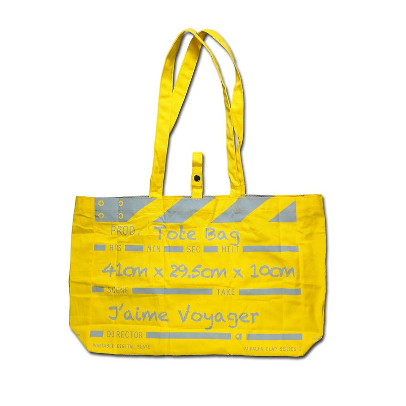 Director Clap Tote Bag - Yellow - กระเป๋าแมสเซนเจอร์ - ผ้าฝ้าย/ผ้าลินิน สีเหลือง