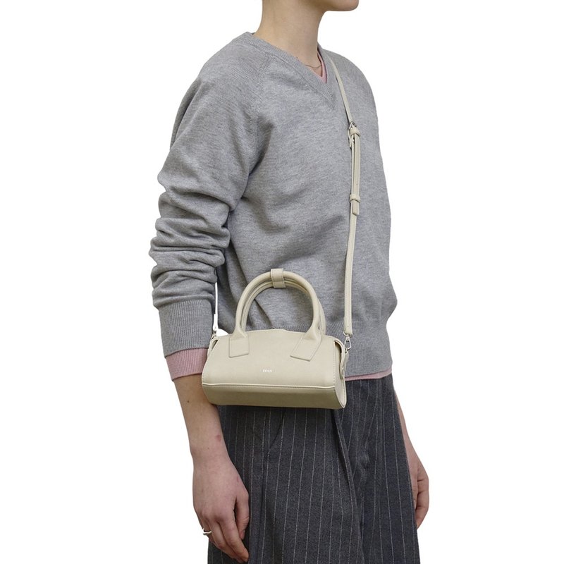 MUR Korean Flow Mini bag Vegan Leather Bag (Ivory) - กระเป๋าแมสเซนเจอร์ - วัสดุอีโค 