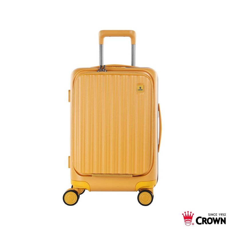 【CROWN】21吋 BOXY 前開框架拉桿箱 登機箱  黃色 - 行李箱/旅行袋 - 塑膠 黃色
