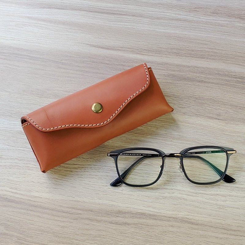 Glasses Case | Handmade Leather Goods | Customized Gifts | Vegetable Tanned Leather-Leather Glasses Storage Bag - Glasses & Frames - Genuine Leather Multicolor