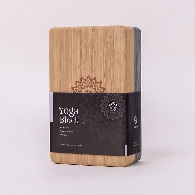 MIRACLE Murray leather │ yoga brick Stone and wood ash Rock and Wood - Fitness Equipment - Eco-Friendly Materials Multicolor