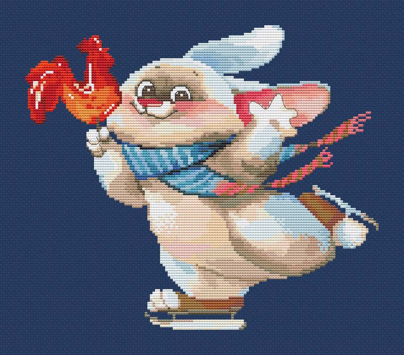 Cross stitch PDF Pattern  Funny bunny Embroidery Pattern  embroidery pattern - 手工藝教學/工具書 - 其他材質 