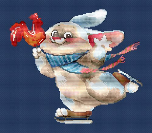 maplesquirrelstitch Cross stitch PDF Pattern Funny bunny Embroidery Pattern embroidery pattern