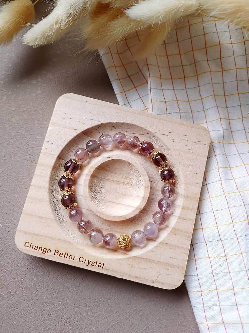 (Fast shipping) Corresponding to Ajna Chakra/Crown Chakra_Natural Ametrine + Purple Asai Crystal Bracelet - Bracelets - Gemstone Multicolor