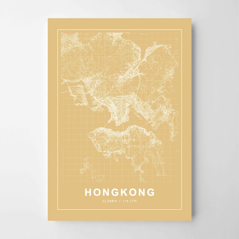 香港 地圖 #3 畫 佈置 擺飾 臥室 浴室 餐廳 咖啡廳 - 擺飾/家飾品 - 紙 