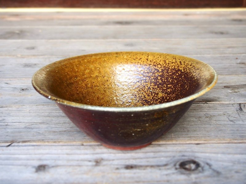 Bizen Bowl d1-025 - จานเล็ก - ดินเผา สีนำ้ตาล