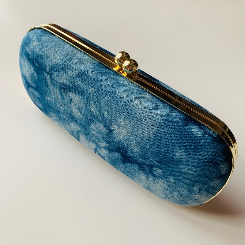 藍染眼鏡盒/筆盒/首飾盒 - 鉛筆盒/筆袋 - 棉．麻 藍色