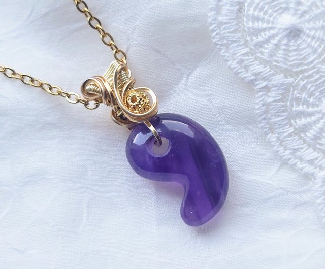 天照大御神の涙】出雲型勾玉/天然鉱物/両面デザインネックレス