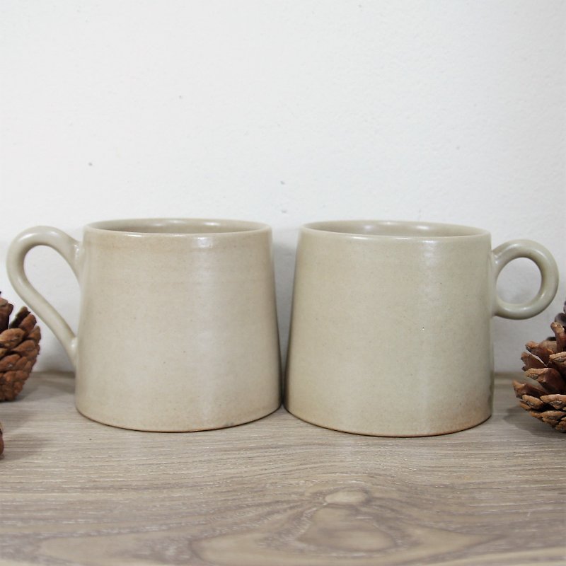 米白山形杯-約330ml,茶杯,馬克杯,水杯,咖啡杯,杯蓋 - 咖啡杯/馬克杯 - 陶 白色