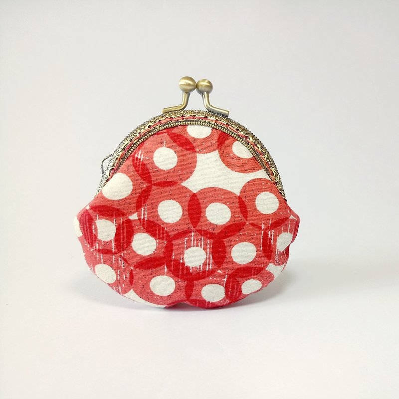 [Time 涟漪 - Red] mouth gold bag purse clutch bag Christmas exchange gift New Year gift - Clutch Bags - Cotton & Hemp Red