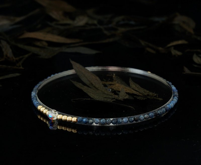 輕奢風 深藍紋石 14KGF Swarovski 水晶手鍊 - 手鍊/手環 - 寶石 