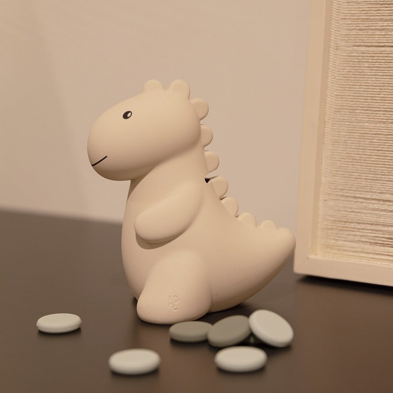【比利時AP設計 】DINO 超可愛 恐龍存錢筒 大地色 - 燈具/燈飾 - 矽膠 