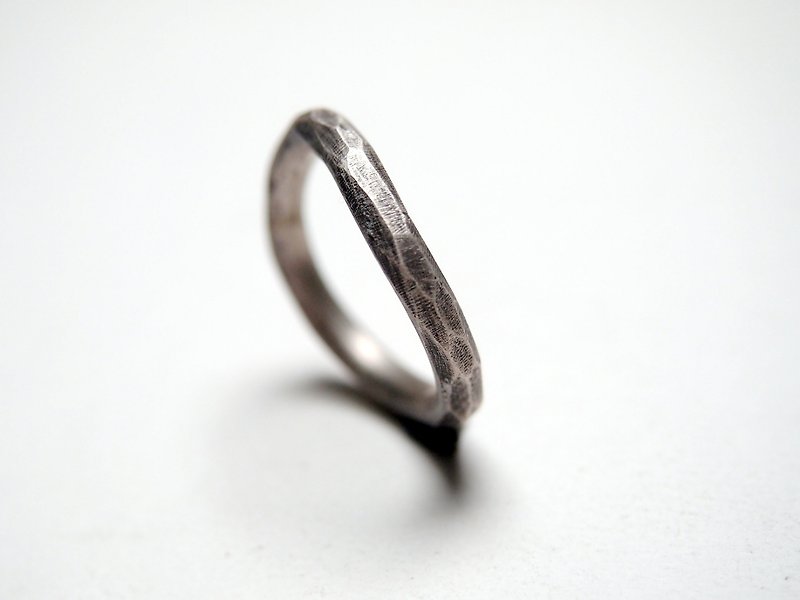 【客製化禮物】Coal 系列 #a184 黑岩戒指(11-14號) - 戒指 - 銀 銀色