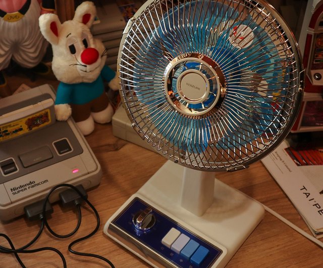 日本製コイズミ10インチレトロ扇風機（ブルー） - ショップ