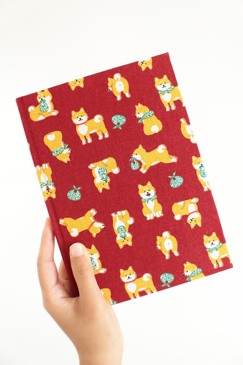 包袱柴柴-Handmade notebook/handbag cloth hardcover notebook - Notebooks & Journals - Cotton & Hemp Red