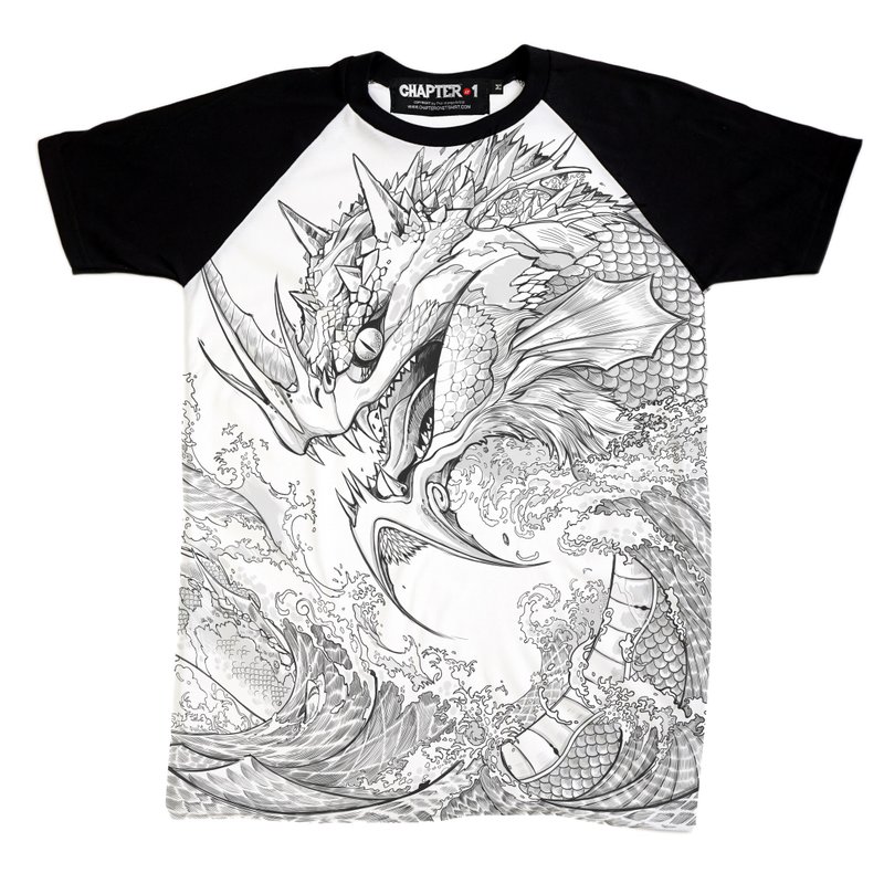 Naga The Giant Snake Yami Chapter One T-shirt - 男 T 恤 - 棉．麻 白色