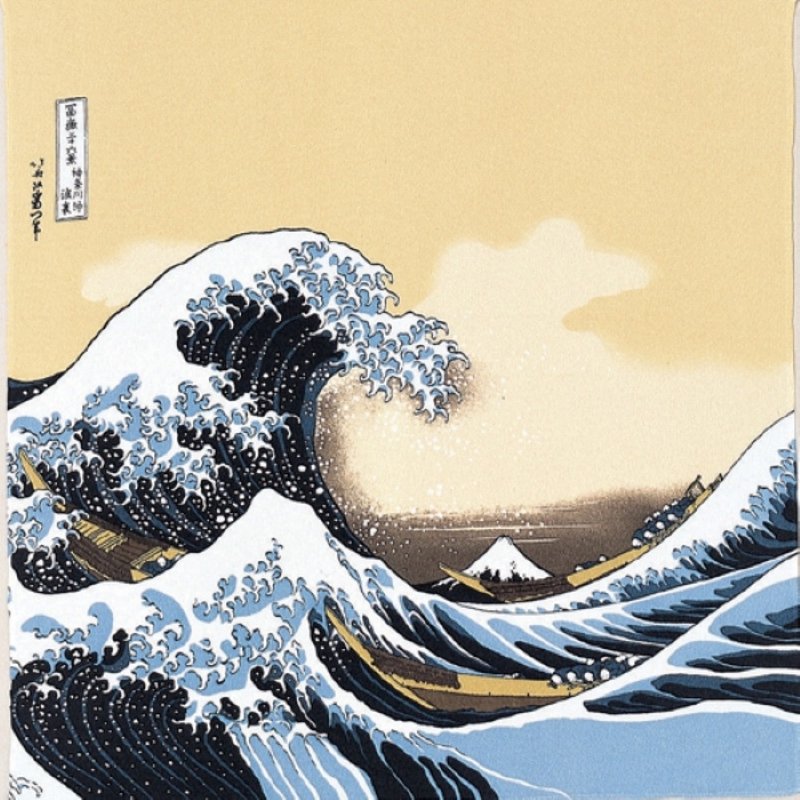 京都風呂敷包巾-隅田川 二巾-浪裏 - 手帕 - 棉．麻 