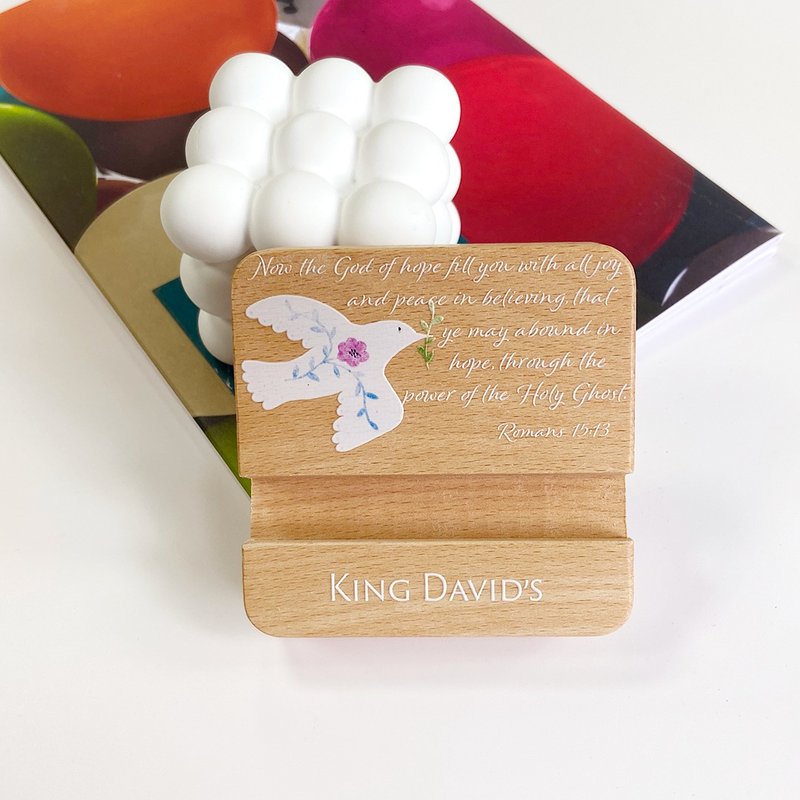 Carrier pigeon scripture mobile phone holder - Phone Stands & Dust Plugs - Wood 