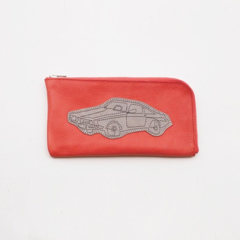 CowLeatherLongWallet [car] (red) 18×9/wallet/wl001car6 - Wallets - Genuine Leather 