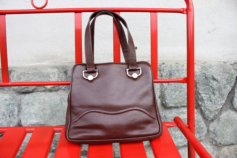 B103 [Vintage Leather] (Italian) was brown handbag - Handbags & Totes - Genuine Leather Brown