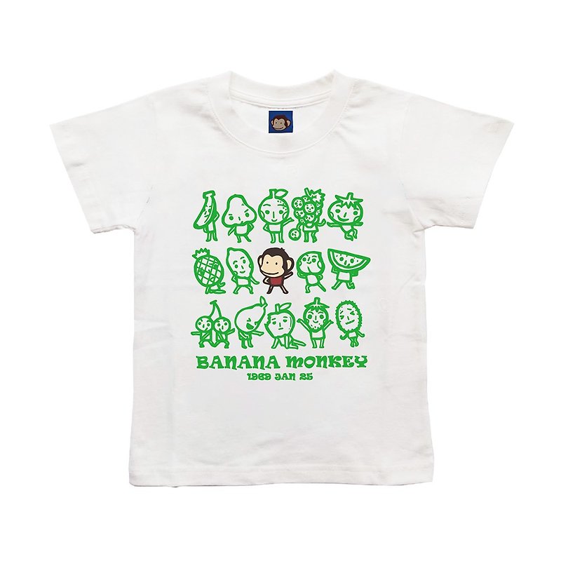 Fruit girl children's short T - Tops & T-Shirts - Cotton & Hemp White