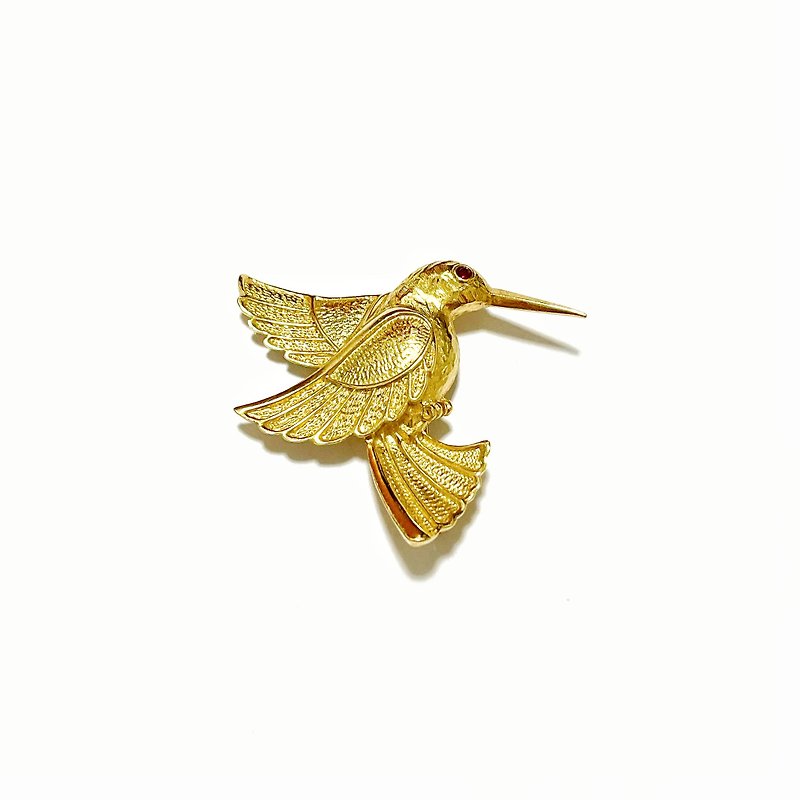 •DANIEL• Old European and American AVON golden hummingbird brooch - เข็มกลัด - โลหะ สีทอง