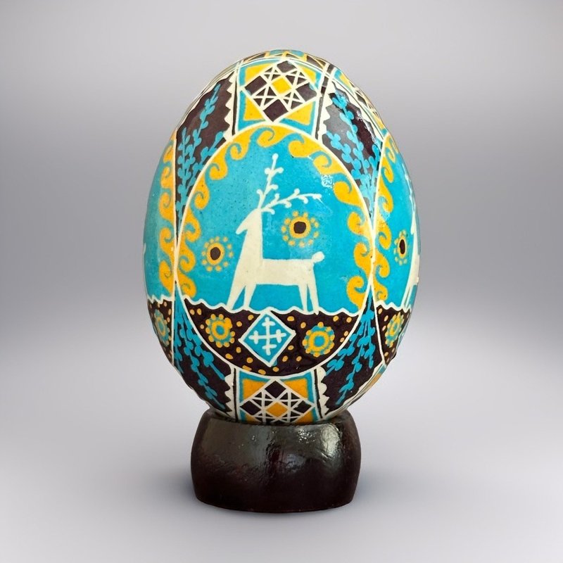 烏克蘭復活節彩蛋 純手工彩繪雞蛋殼 胡特爾式彩蛋 - 擺飾/家飾品 - 其他材質 黑色