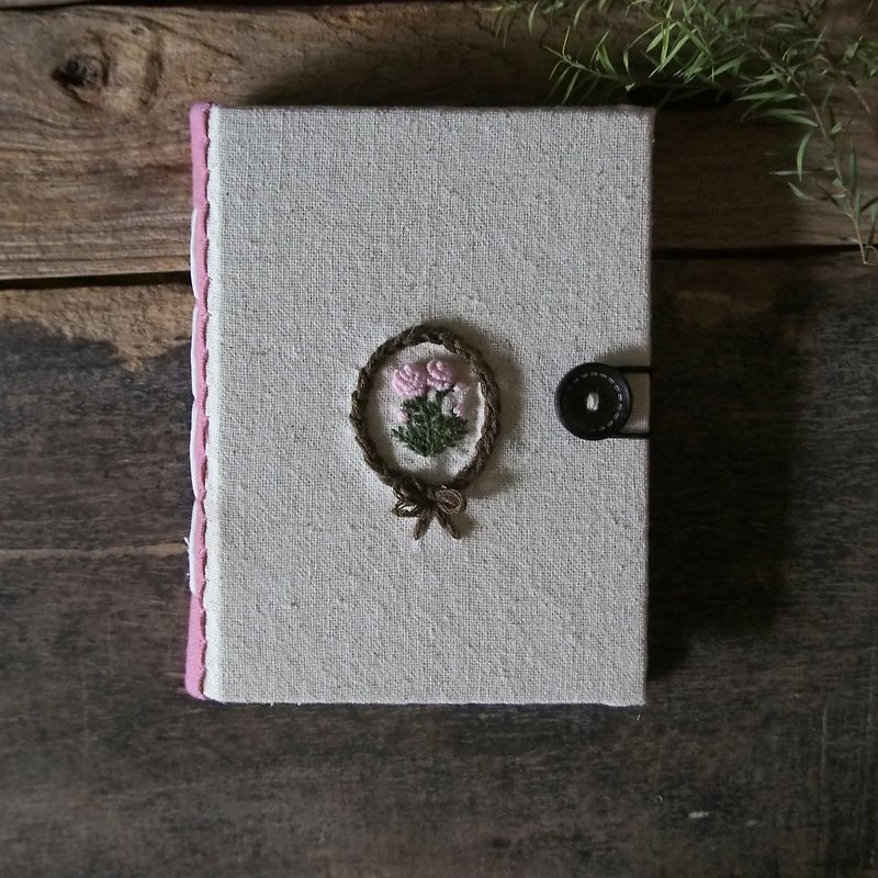 Embroidery fabric notebook - Notebooks & Journals - Cotton & Hemp Pink