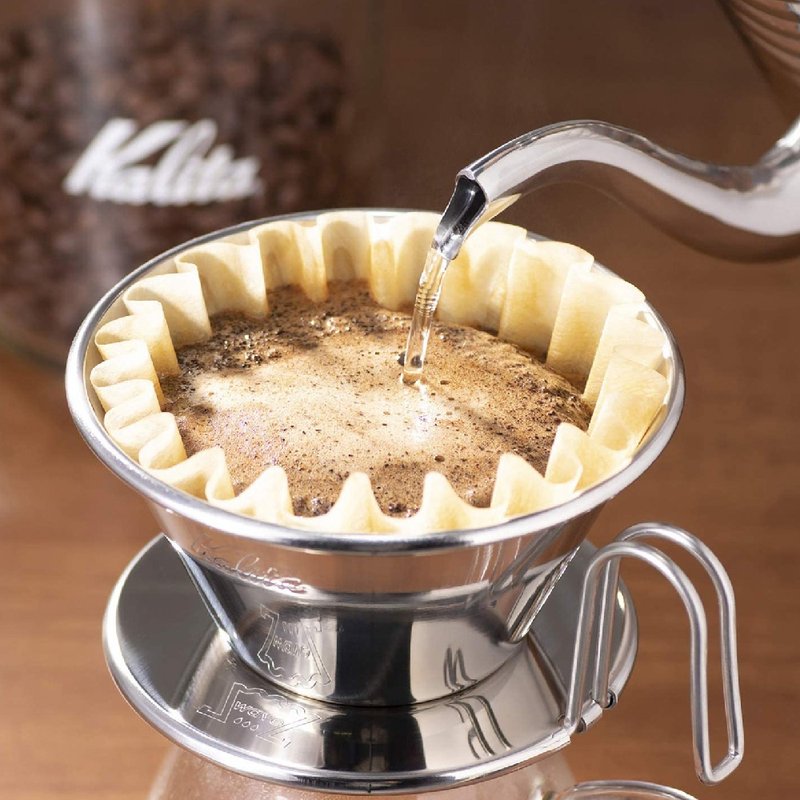 【Japan】Kalita TSUBAME 185 series Stainless Steel three-hole cake filter cup WDS-185 - เครื่องทำกาแฟ - สแตนเลส สีเงิน