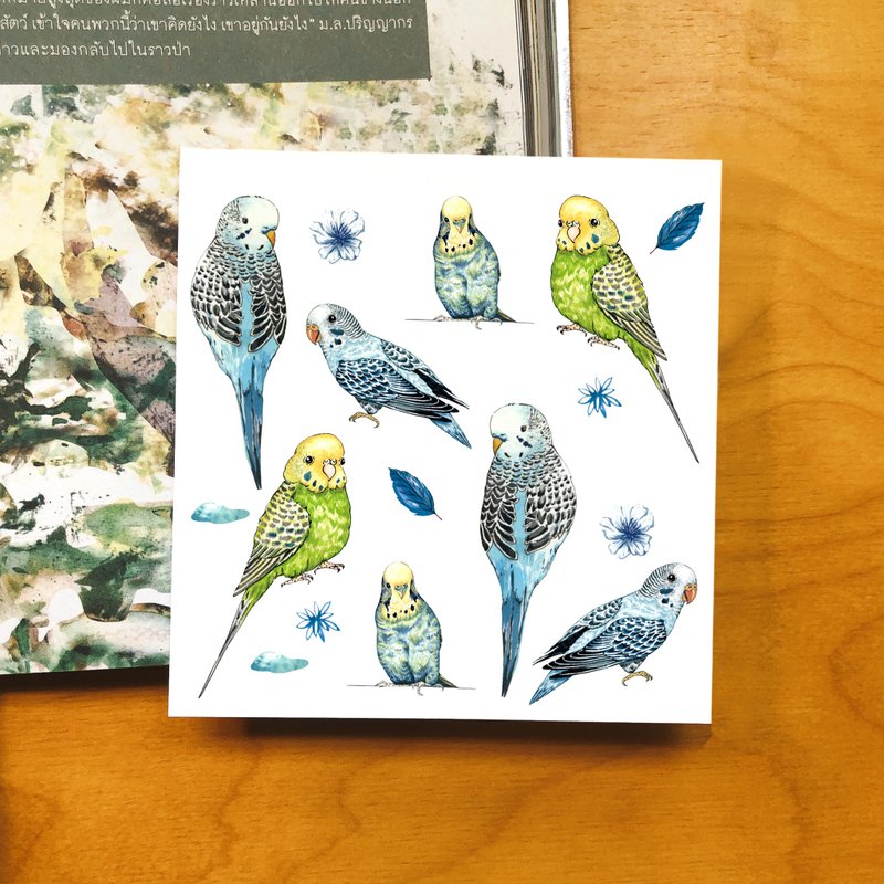 Tattoo Sticker / Budgerigar Tattoo Transfer Sticker - Temporary Tattoos - Paper 