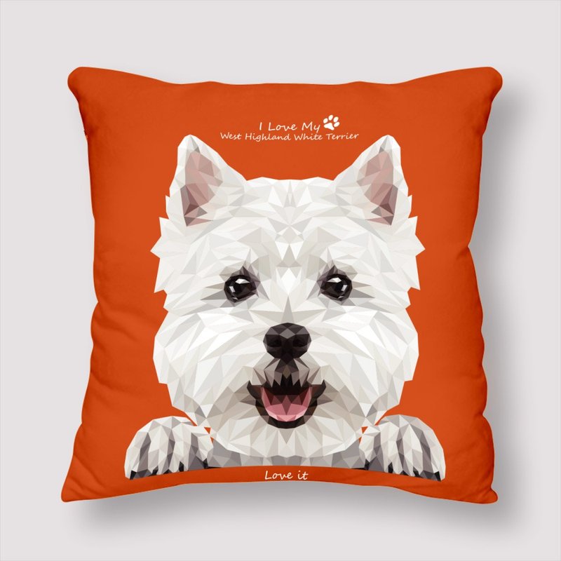 (預購) 彩漾抱枕X2【多品種狗設計】 - 枕頭/抱枕 - 棉．麻 橘色