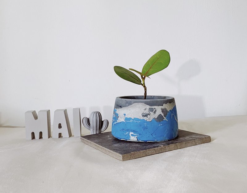 蔚藍 | 手作水泥盆 - 盆栽/植栽 - 水泥 