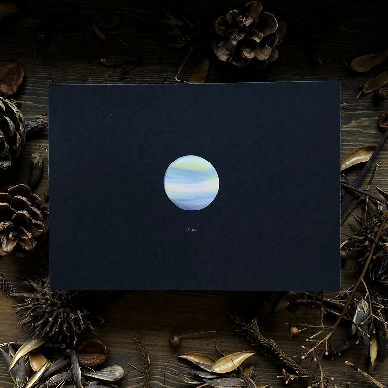行星系列 冥王星 明信片 - 卡片/明信片 - 紙 黑色