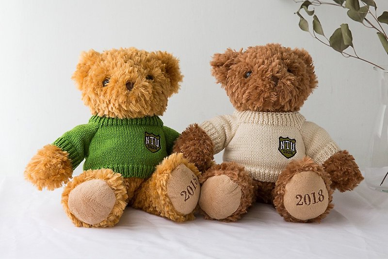 2018 NTU Memorial Bear - Coco Brown, Gold Brown - Stuffed Dolls & Figurines - Polyester Brown