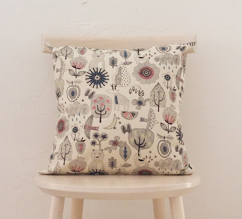 Cushion cover Forest animals Nordic design - Pillows & Cushions - Cotton & Hemp White
