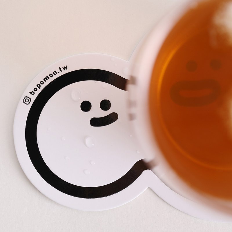 BOPOMOO 雙杯杯墊、明信片兩用、高磅數、上膜防潑水 - 杯墊 - 紙 白色