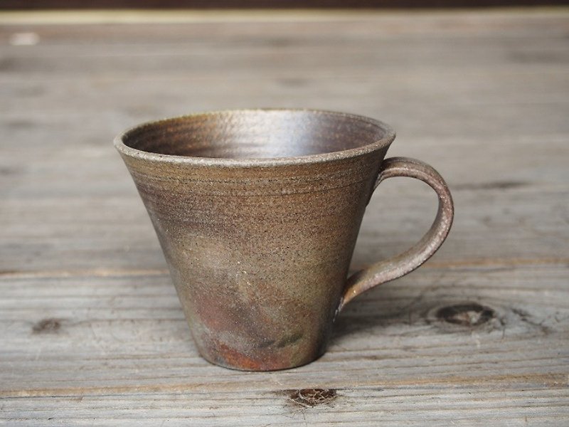 Bizen coffee cup (middle) _ c 1 - 038 - Mugs - Pottery Brown